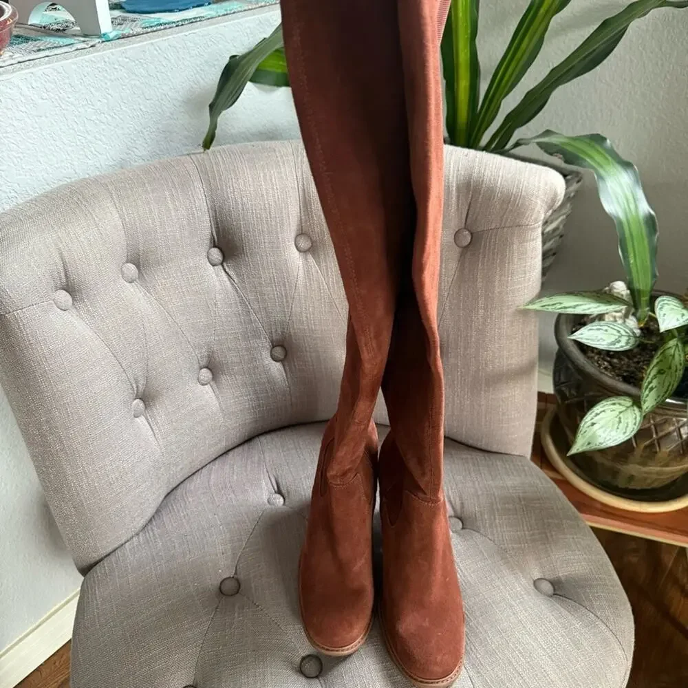 Kelsi Dagger Suede Leather Over the Knee Heels Boots Women’s 8.5